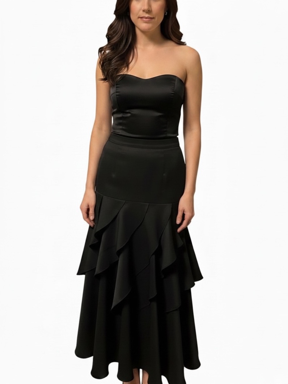 Formal Black Ruffled Sexy Skirt ONLY